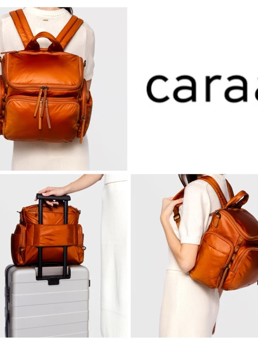 Caraa Nylon Baby Bag Backpack in Clay